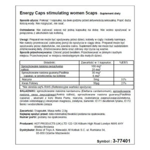 Капсули для жінок HOT ERO Energy Caps (5 капсул)