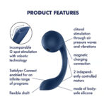 Смарт-стимулятор точки G + вакуумний стимулятор клітора Satisfyer Pro+ Wave 4 Connect App