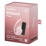 Смарт-віброяйце Satisfyer Ribbed Petal Connect App Rose, керування зі смартфона, пульт ДК