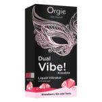 Рідкий вібратор Orgie Dual Vibe! Strawberry Gin & Tonic Kissable Liquid Vibrator, 15 мл