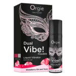 Рідкий вібратор Orgie Dual Vibe! Strawberry Gin & Tonic Kissable Liquid Vibrator, 15 мл