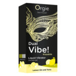 Рідкий вібратор Orgie Dual Vibe! Lemon Gin And Tonic Kissable Liquid Vibrator, 15 мл