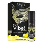Рідкий вібратор Orgie Dual Vibe! Lemon Gin And Tonic Kissable Liquid Vibrator, 15 мл